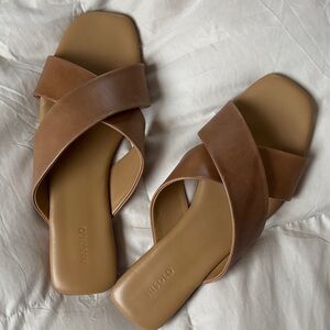 Nisolo Neutral Tan Brown Slide Sandals